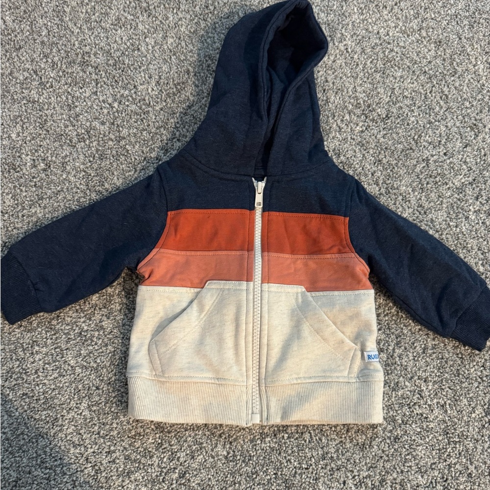 Kids Tri-Tone Hoodie - Navy, Rust, and Cream
